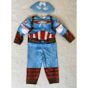 Marvel Captain America Halloween Costume Boys 2T Padded Muscles with Mask NEW